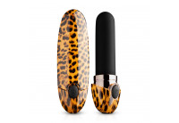 Леопардовый вибромассажер-помада Asha Lipstick Vibrator - 10 см.