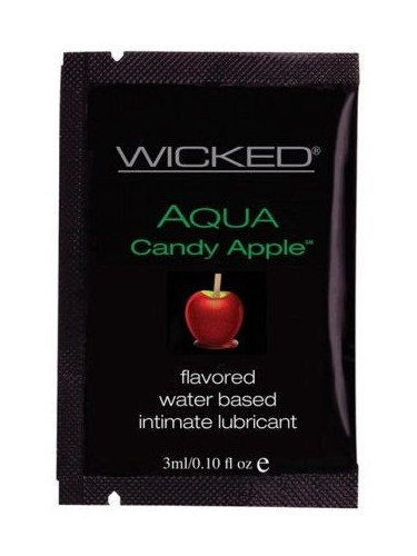 Лубрикант с ароматом сахарного яблока Wicked Aqua Candy Apple - 3 мл.