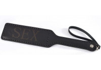 Черная гладкая шлепалка SEX - 35 см.