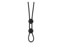 Черное двойное эрекционное лассо Silicone Double Loop Cock Ring