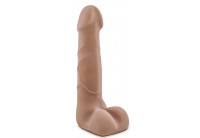 Кофейный фаллоимитатор с мошонкой Suave - 17,78 см.