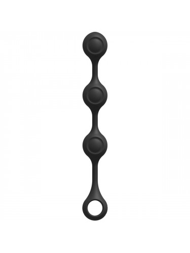 Черные утяжеленные анальные шарики Anal Essentials Weighted Silicone Anal Balls - 34,3 см.
