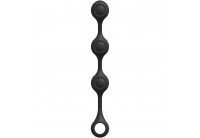 Черные утяжеленные анальные шарики Anal Essentials Weighted Silicone Anal Balls - 34,3 см.