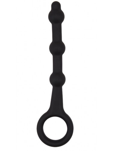 Черная анальная ёлочка Pleasure Piston - 17,5 см.