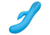 Голубой вибромассажер Insatiable G Inflatable G-Bunny с функцией расширения - 21 см.