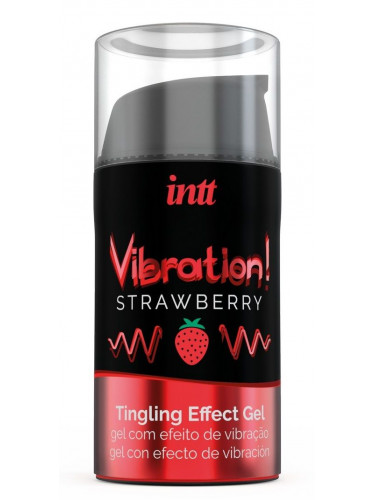 Жидкий интимный гель с эффектом вибрации Vibration! Strawberry - 15 мл.