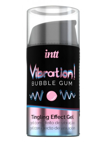Жидкий интимный гель с эффектом вибрации Vibration! Bubble Gum - 15 мл.