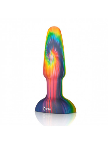 Разноцветная анальная пробка с эффектом римминга Peace Love Tie-Dye - 15,2 см.