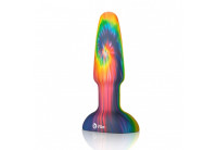 Разноцветная анальная пробка с эффектом римминга Peace Love Tie-Dye - 15,2 см.