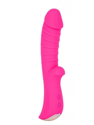 Ярко-розовый вибромассажер 5 Silicone Wild Passion - 19,1 см.
