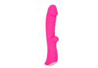 Ярко-розовый вибромассажер 5 Silicone Wild Passion - 19,1 см.
