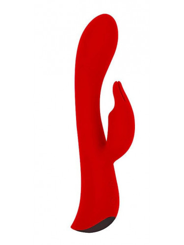 Красный вибромассажер-кролик 5 Silicone Bunny Love - 19,1 см.