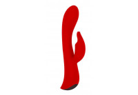 Красный вибромассажер-кролик 5 Silicone Bunny Love - 19,1 см.