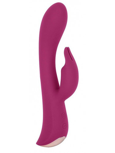 Бордовый вибромассажер-кролик 5 Silicone Bunny Love - 19,1 см.