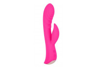 Ярко-розовый вибромассажер-кролик 5 Silicone Ripple Passion - 19,1 см.