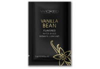 Лубрикант на водной основе с ароматом ванильных бобов Wicked Aqua Vanilla Bean - 3 мл.
