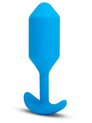 Голубая вибропробка для ношения B-vibe Snug Plug 3 - 12,4 см.