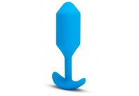 Голубая вибропробка для ношения B-vibe Snug Plug 3 - 12,4 см.