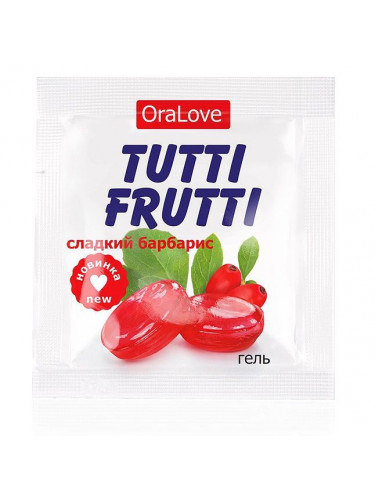Гель-смазка Tutti-frutti со вкусом барбариса - 4 гр.