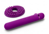 Фиолетовый мини-вибратор Le Wand Baton с текстурированной насадкой - 11,9 см.