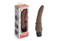 Коричневый анальный вибратор 7 Slim Anal Realistic Vibrator - 20 см.