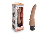 Кофейный анальный вибратор 7 Slim Anal Realistic Vibrator - 20 см.