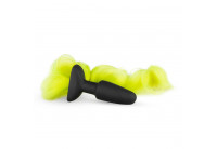 Черная анальная пробка с желтым хвостом Butt Plug With Tail