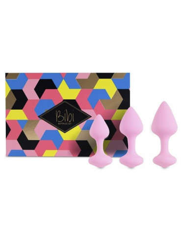 Набор из 3 нежно-розовых анальных пробок Bibi Butt Plug Set