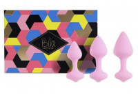Набор из 3 нежно-розовых анальных пробок Bibi Butt Plug Set