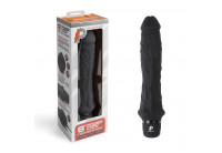 Черный вибратор-реалистик 8 Girthy Realistic Vibrator - 24,5 см.