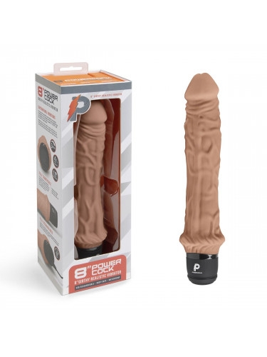 Кофейный вибратор-реалистик 8 Girthy Realistic Vibrator - 24,5 см.