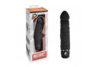 Черный вибратор-реалистик 6.5 Girthy Realistic Vibrator - 19 см.