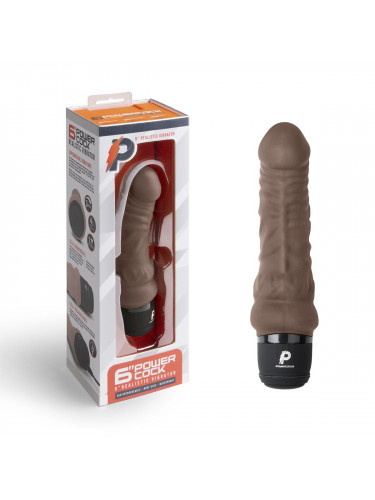 Коричневый вибратор-реалистик 6 Realistic Vibrator - 17 см.