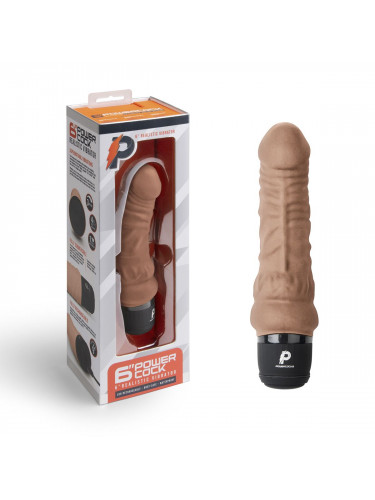 Кофейный вибратор-реалистик 6 Realistic Vibrator - 17 см.