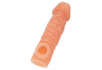 Телесная закрытая насадка с шершавой головкой Cock Sleeve 007 Size L - 17,6 см.