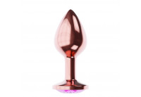 Пробка цвета розового золота с лиловым кристаллом Diamond Quartz Shine L - 8,3 см.