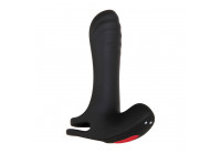 Черная насадка-эректор с пультом ДУ Vibrating Girth Enhancer