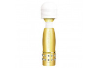 Золотистый жезловый мини-вибратор с кристаллами Mini Massager Gold Edition