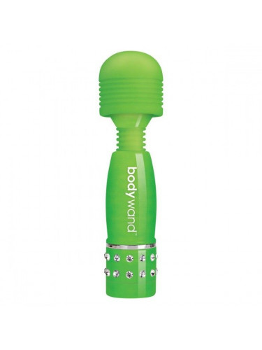 Светящийся в темноте жезловый мини-вибратор с кристаллами Mini Massager Glow In The Dark