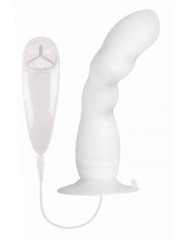 Белый вибратор для G-точки BUNNY ICY - 18 см.