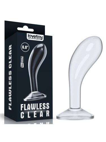 Прозрачный стимулятор простаты Flawless Clear Prostate Plug - 15 см.