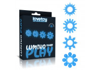 Набор из 4 голубых, светящихся в темноте эрекционных колец Lumino Play