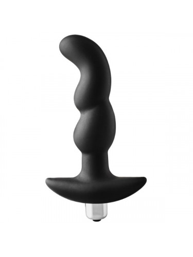 Черная вибропробка для простаты FantASStic Vibrating Prostate Plug - 14,5 см.