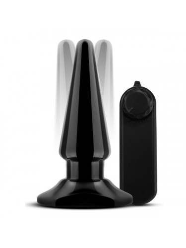 Черная анальная пробка с вибрацией Basic Vibrating Anal Pleaser - 10,2 см.