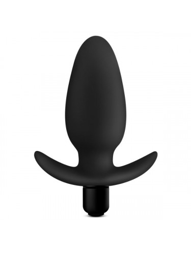Черная анальная вибропробка Silicone Saddle Plug - 12,1 см.
