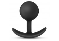 Черная анальная пробка Silicone Vibra Plug - 8,9 см.