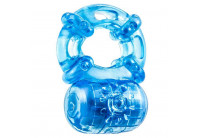 Голубое эрекционное виброкольцо Reusable 5 Function Cock Ring