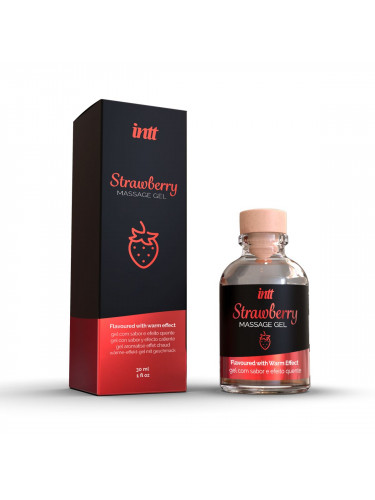 Массажный гель с ароматом клубники Strawberry - 30 мл.