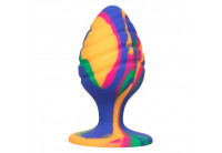 Яркая анальная пробка Cheeky Large Swirl Tie-Dye Plug - 9 см.