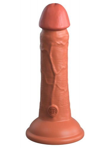 Фаллоимитатор цвета карамели 6 Vibrating Silicone Dual Density Cock - 17,8 см.